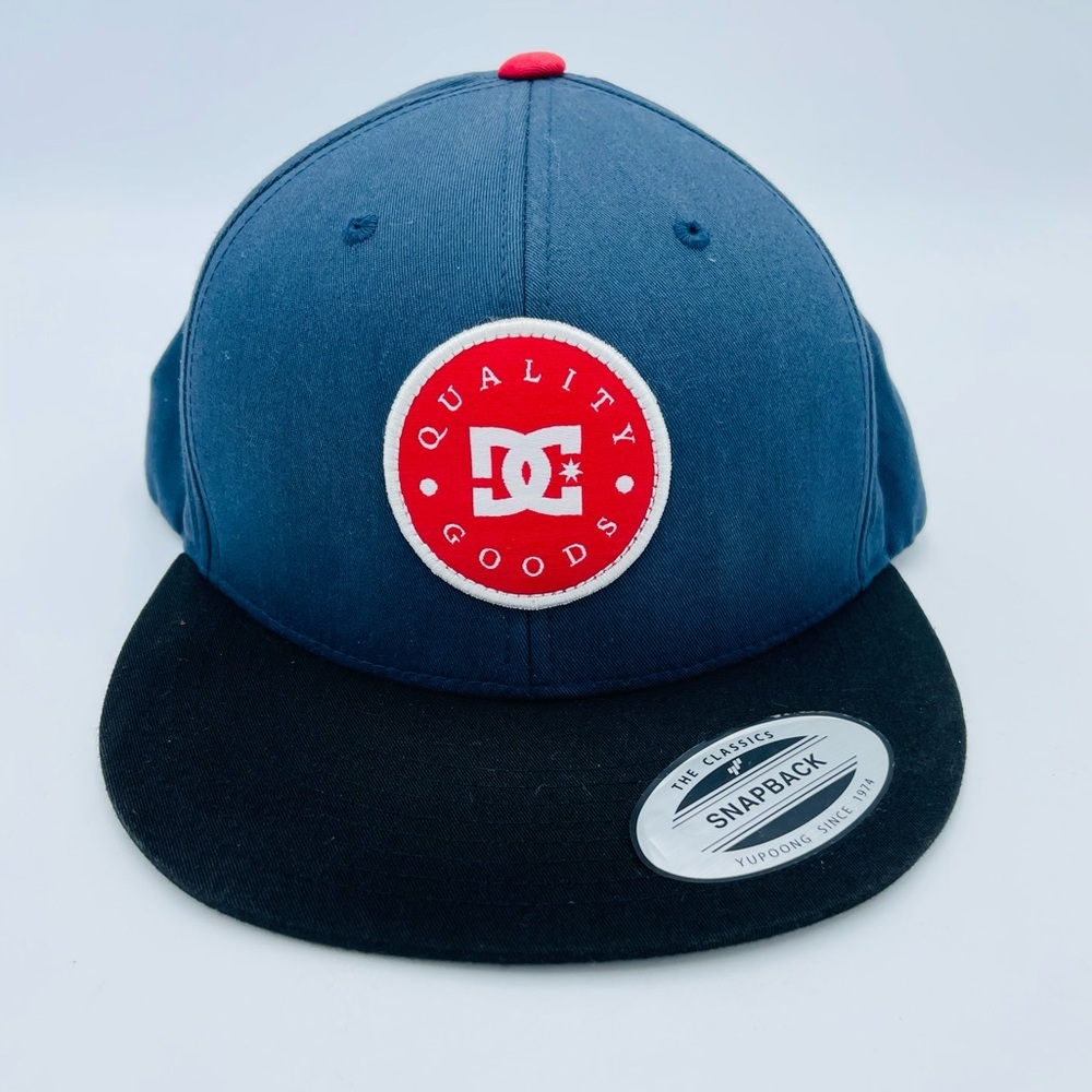 Vintage Style DC Quality Goods Embroidered Blue Red Skater SnapBack